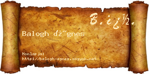 Balogh Ágnes névjegykártya