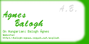agnes balogh business card